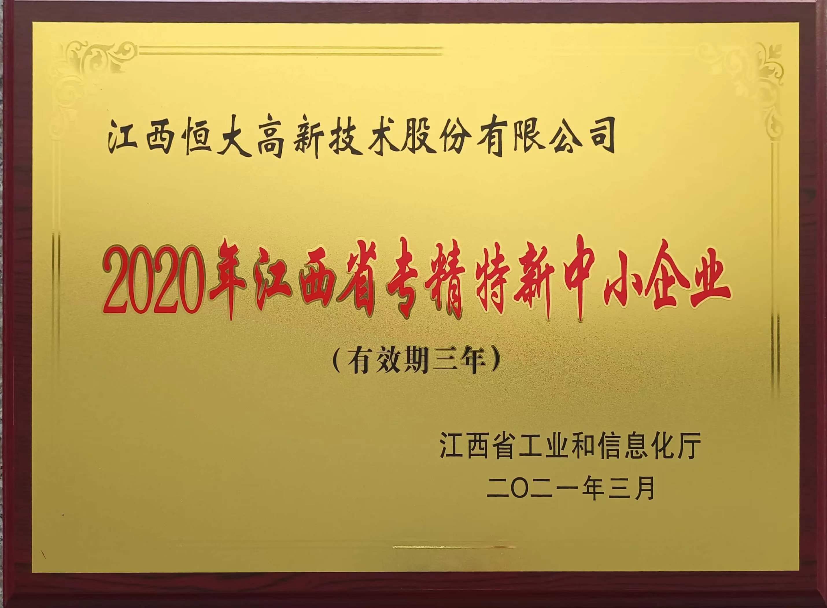 2020年度專精特新中小企業(yè)